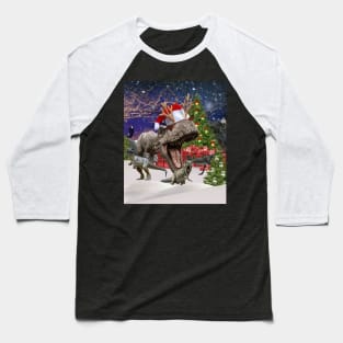 Christmas Dinosaur Family Kids Funny Baseball T-Shirt